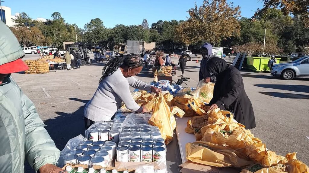 Strike Out Hunger food giveaway photo